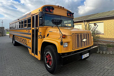 US school bus Dusseldorf