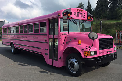Pink party bus Dusseldorf