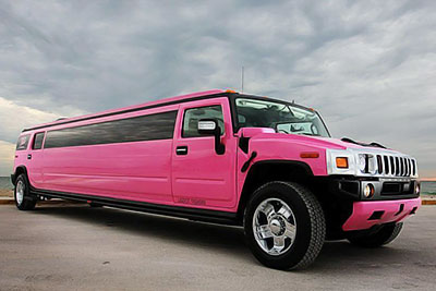 Pink stretch limousine Frankfurt