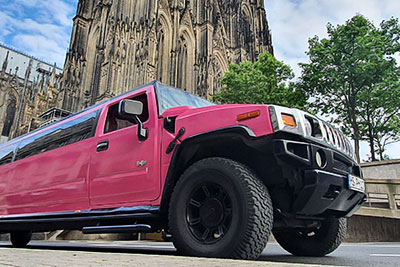 Pink stretch limousine Cologne