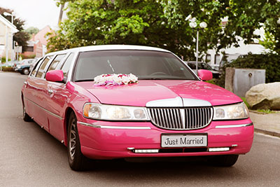 Pink stretch limousine Leipzig