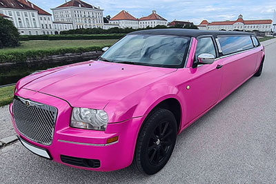 Pink stretch limousine Munich