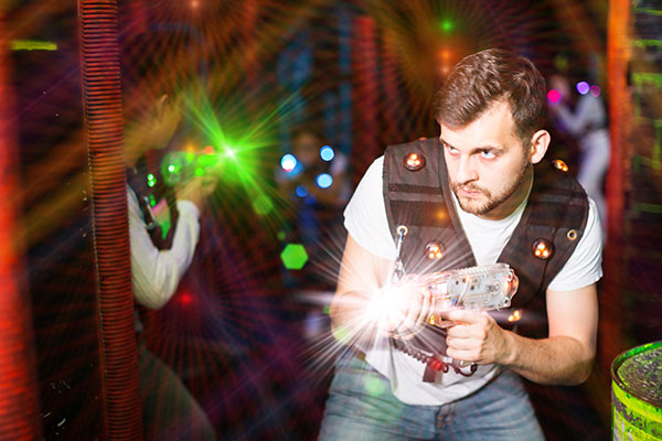 Bachelorette or bachelor party with laser tag