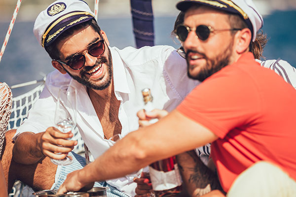 Bachelorette or bachelor party with party raft