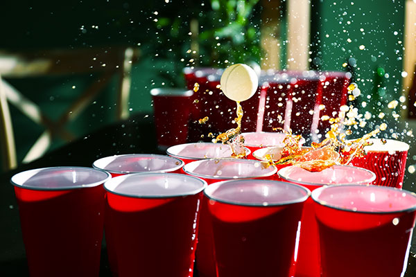Bachelorette or bachelor party with prosecco pong