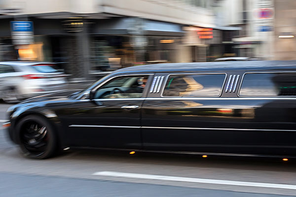 Bachelorette or bachelor party with stretch limousine
