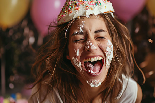 Bachelorette or bachelor party with custard pie fight